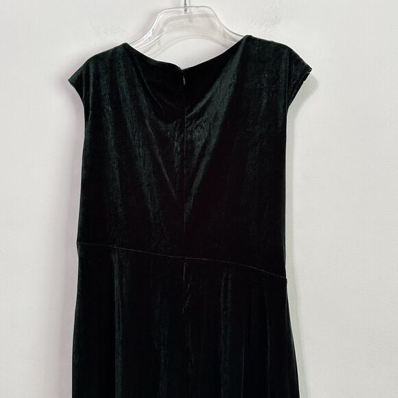 Lauren Ralph‎ Lauren Sheath Dress 16 Plus Emerald Green Stretch Velvet Party NEW - Picture 6 of 10